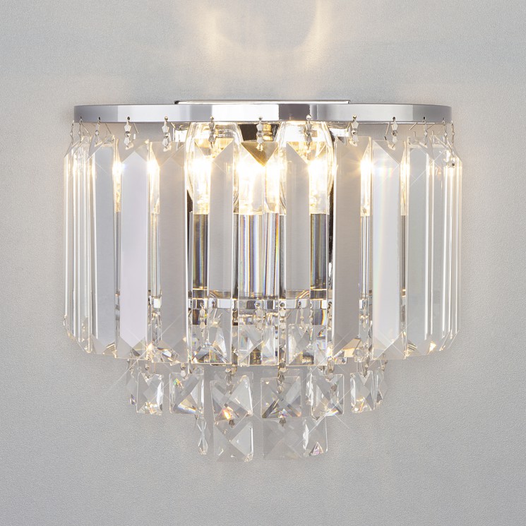 Бра Eurosvet 10105/2 хром/прозрачный хрусталь Strotskis