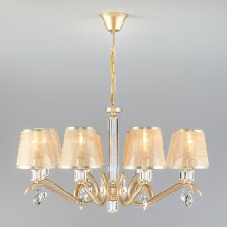Подвесная люстра с абажурами Eurosvet Alcamo 60103/8 перламутровое золото