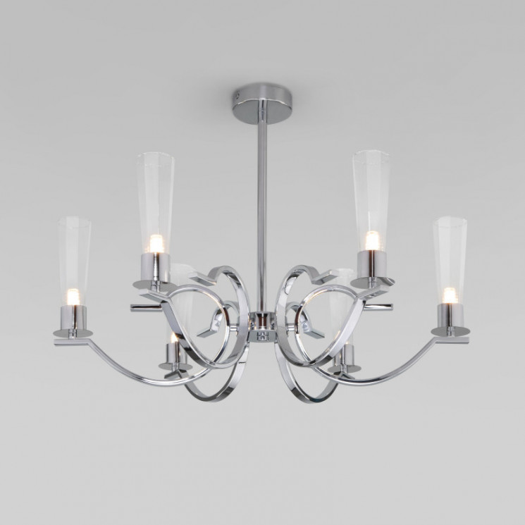 Потолочный светильник с гранеными плафонами Eurosvet 60141/6 хром Rosher