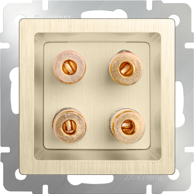 Акустическая розетка шампань рифленый Werkel W1185010 (WL10-AUDIOx4)