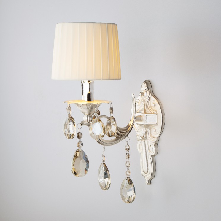Настенный светильник  Eurosvet Argenta 10098/1 серебро/тонированный хрусталь Strotskis