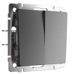 Выключатель двухклавишный проходной (графит матовый) W1122064 Werkel