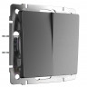 Выключатель двухклавишный проходной (графит матовый) W1122064 Werkel