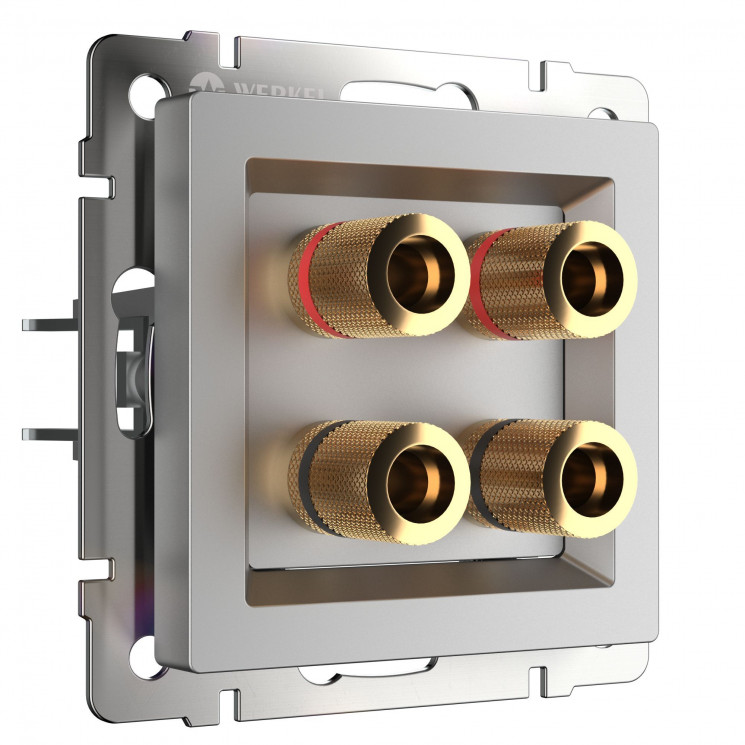 Акустическая розетка (серебряный) Werkel WL06-AUDIOx4