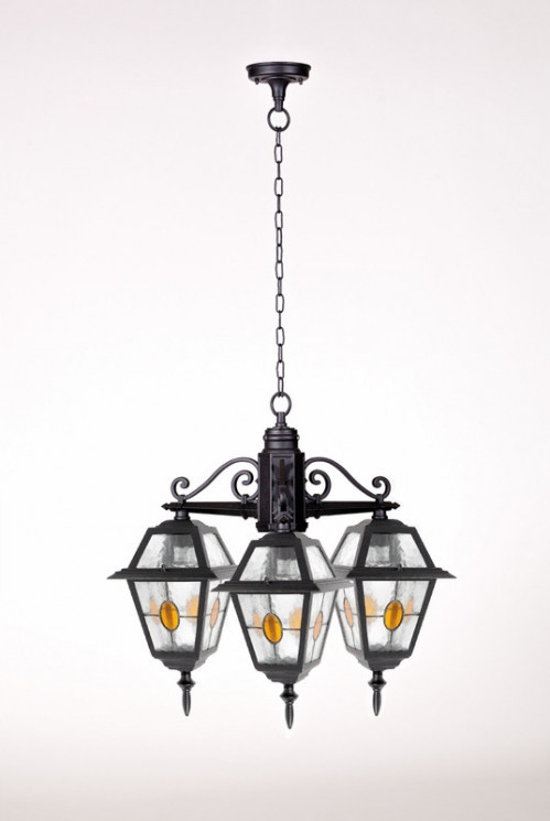 Подвесной уличный светильник YAOHUALUX 91170/3 lgY Bl FARO lead GLASS