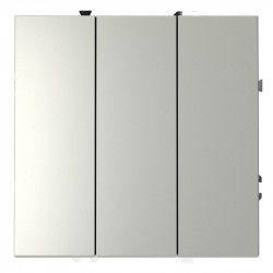 Выключатель трехклавишный VOLTUM VLS030105 сталь