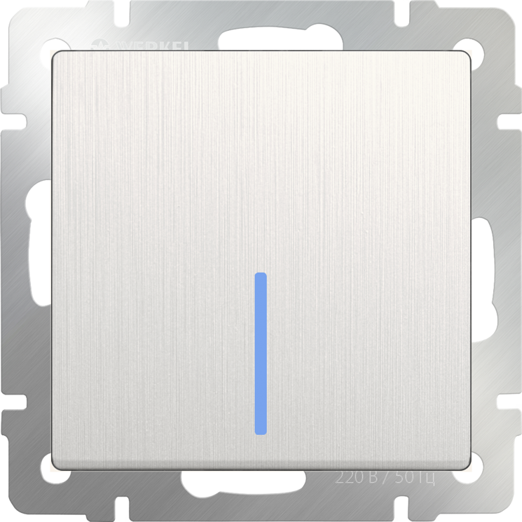 Выключатель одноклавишный с подсветкойперламутровый рифленый Werkel W1110113 (WL13-SW-1G-LED)