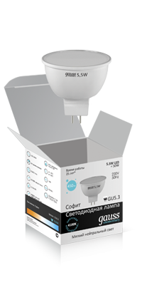 Лампа Gauss LED LD13526 5.5W GU5.3 4100K