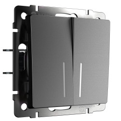 Выключатель двухклавишный с подсветкой (графит матовый) W1120164 Werkel