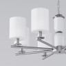 Подвесная люстра с тканевыми абажурами Eurosvet 60146/8 никель Caprera