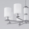 Подвесная люстра с тканевыми абажурами Eurosvet 60146/8 никель Caprera