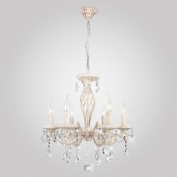 Подвесной светильник  Eurosvet Lia 3585/6 белый/прозрачный хрусталь Strotskis