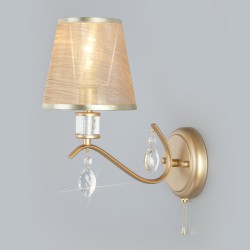 Классическое бра с абажуром Eurosvet Alcamo 60103/1 перламутровое золото