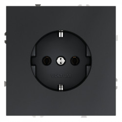 Розетка встраиваемая S70 с заземлением 16А VOLTUM VLS040107 графит