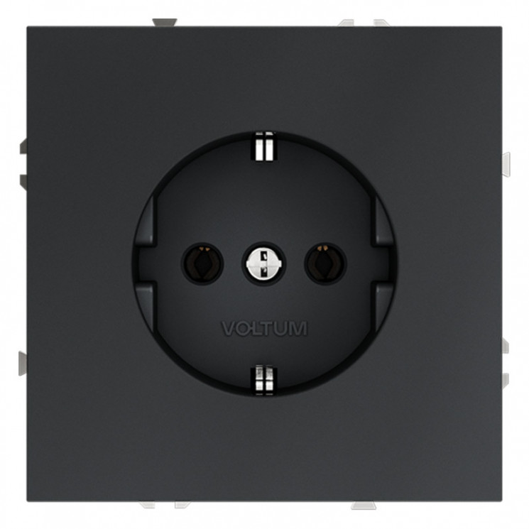 Розетка встраиваемая S70 с заземлением 16А VOLTUM VLS040107 графит