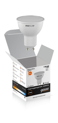 Лампа Gauss LED LD13616 5.5W GU10 2700K