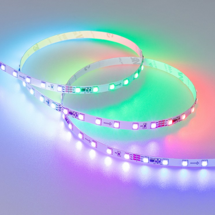 Светодиодная лента Arlight SPI-5000-3535-72 24V Cx6 RGB 7mm, 14.4W/m, IP20 Открытый, IP20 030195