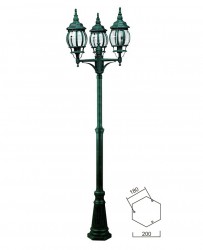 Светильник уличный ArteLamp A1047PA-3BG