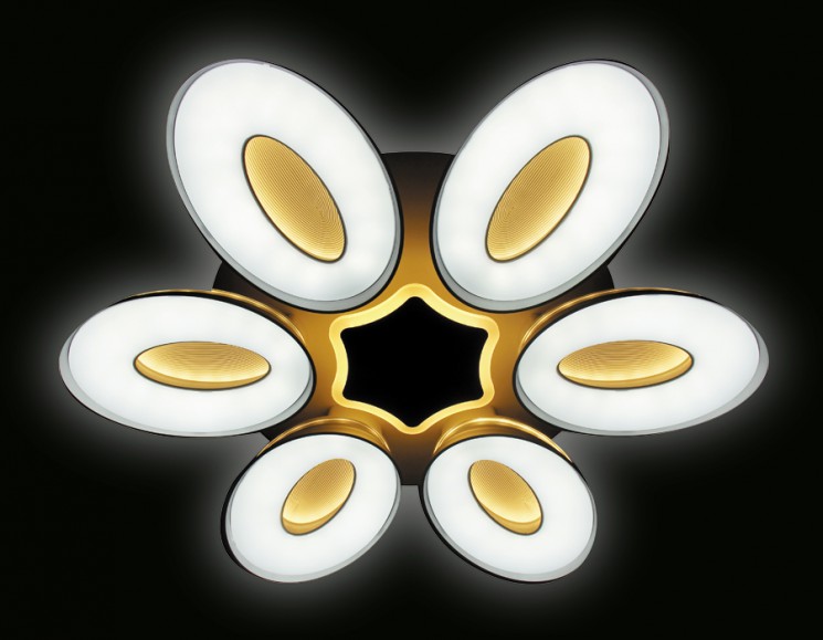 Управляемый светодиодный светильник Ambrella light ORBITAL GRANULE FG1022/6+1 WH 144W+80W D1000