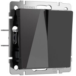 Перекрестный выключатель двухклавишный (черный акрил) Werkel W1123048