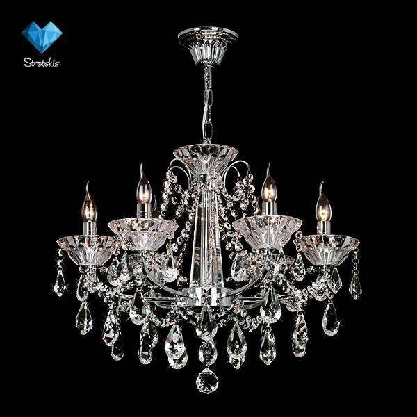Люстра Eurosvet 10036/6 хром/прозрачный хрусталь Strotskis