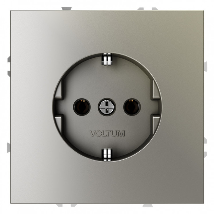 Розетка встраиваемая S70 с заземлением 16А VOLTUM VLS040104 шелк