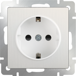 Розетка с заземлением и шторками перламутровый рифленый Werkel W1171113 (WL13-SKGS-01-IP44)