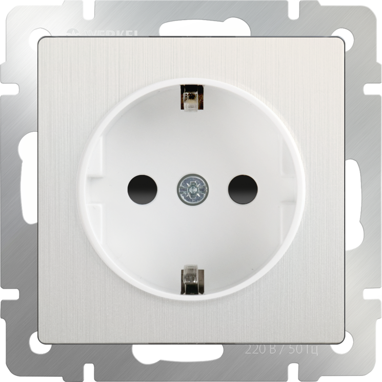 Розетка с заземлением и шторками перламутровый рифленый Werkel W1171113 (WL13-SKGS-01-IP44)