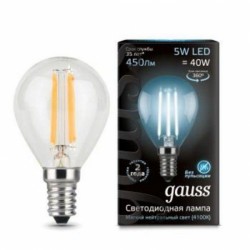 Лампа Gauss LED Filament E14 5W 4100K 105801205