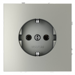 Розетка встраиваемая S70 с заземлением 16А VOLTUM VLS040105 сталь