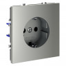 Розетка встраиваемая S70 с заземлением 16А VOLTUM VLS040105 сталь