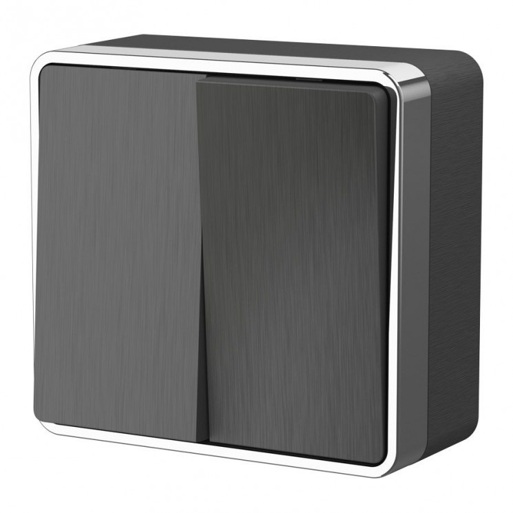 Выключатель двухклавишный Gallant (графит рифленый) W5020004 Werkel
