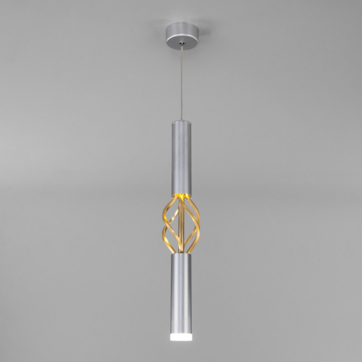Подвесной светильник Eurosvet 50191/1 LED матовое серебро/матовое золото Lance