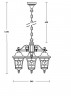 Подвесной уличный светильник YAOHUALUX 91870S/3 Bl VENECIA 2S