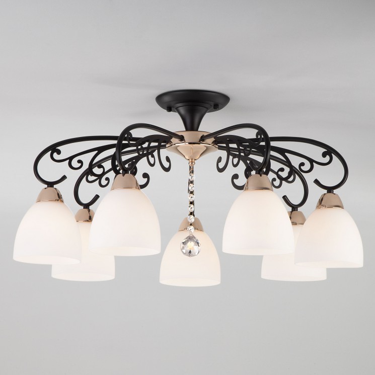 Потолочный светильник Eurosvet 70087/7 черный/золото Arabella