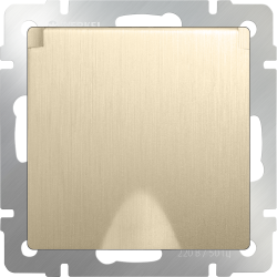 Розетка влагозащ. с зазем. с защит. крышкой и шторками шампань рифленый Werkel W1171210 (WL10-SKGSC-01-IP44)