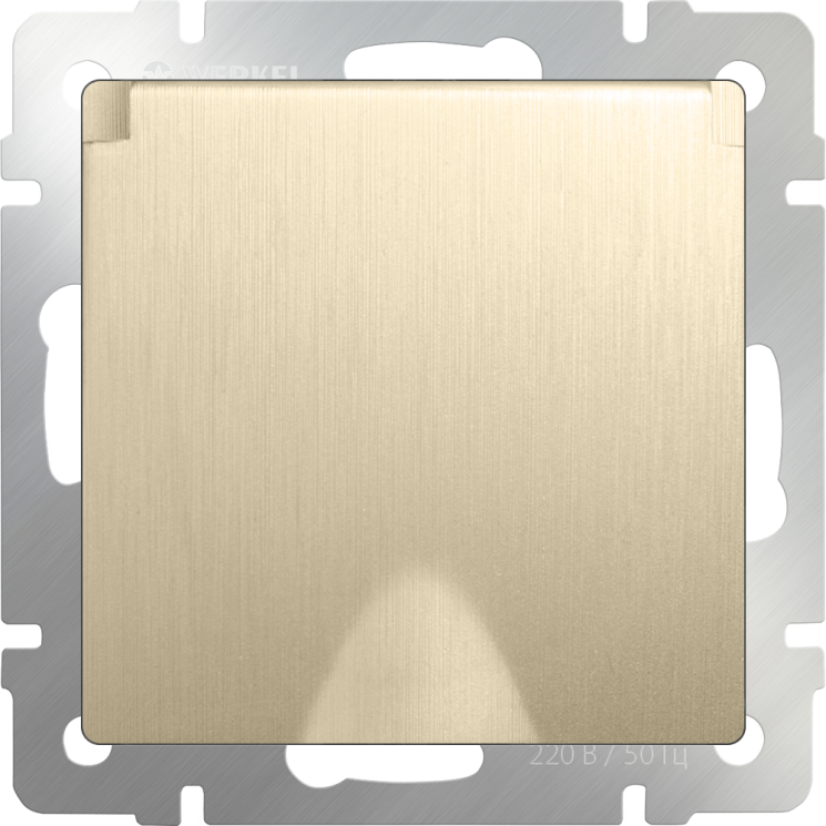 Розетка влагозащ. с зазем. с защит. крышкой и шторками шампань рифленый Werkel W1171210 (WL10-SKGSC-01-IP44)