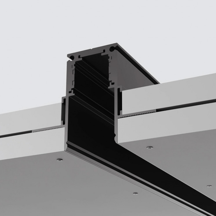 Шинопровод магнитный встраиваемый в ГКЛ Feron CABM1001 48В черный, 2м 41965