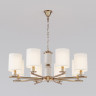 Подвесная люстра с тканевыми абажурами Eurosvet 60146/8 латунь Caprera