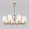 Подвесная люстра с тканевыми абажурами Eurosvet 60146/8 латунь Caprera