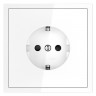 Розетка встраиваемая S70 с заземлением и защитными шторками, 16А VOLTUM VLS040201 белый глянец
