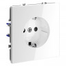 Розетка встраиваемая S70 с заземлением и защитными шторками, 16А VOLTUM VLS040201 белый глянец