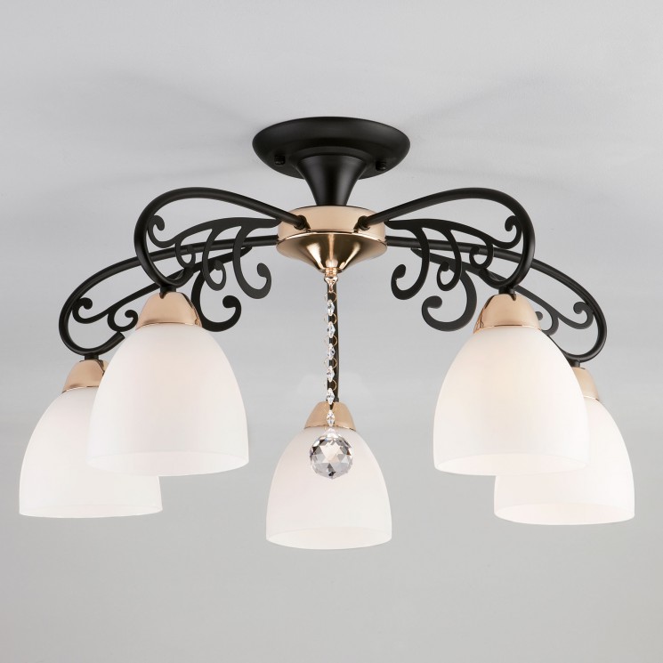 Потолочный светильник Eurosvet 70087/5 черный/золото Arabella