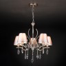 Подвесной светильник Eurosvet 10089/5 сатин-никель/прозрачный хрусталь Strotskis Aurelia