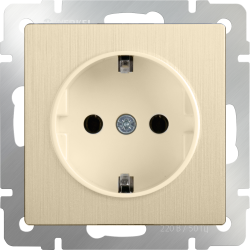 Розетка с заземлением и шторками шампань рифленый Werkel W1171110 (WL10-SKGS-01-IP44)