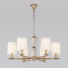 Подвесная люстра с тканевыми абажурами Eurosvet 60146/6 латунь Caprera