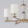 Подвесная люстра с тканевыми абажурами Eurosvet 60146/6 латунь Caprera