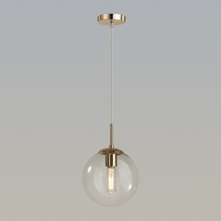 Подвес LUMION SUMMER 6509/1B D20 см 1хЕ27 Золото/прозрачное стекло