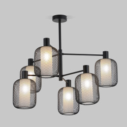 Люстра на штанге Eurosvet VOILE 30191/6 D78,5 см Н60 см 6хЕ14 черный