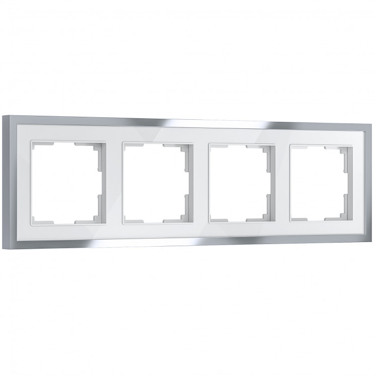 Рамка на 4 поста Baguette (белый/серебро) W0042850 Werkel